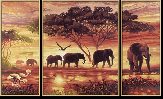 Ministeck Vorlagen Einfach Wunderbar Afrika Elefanten Karawane Hobbyshop Menta