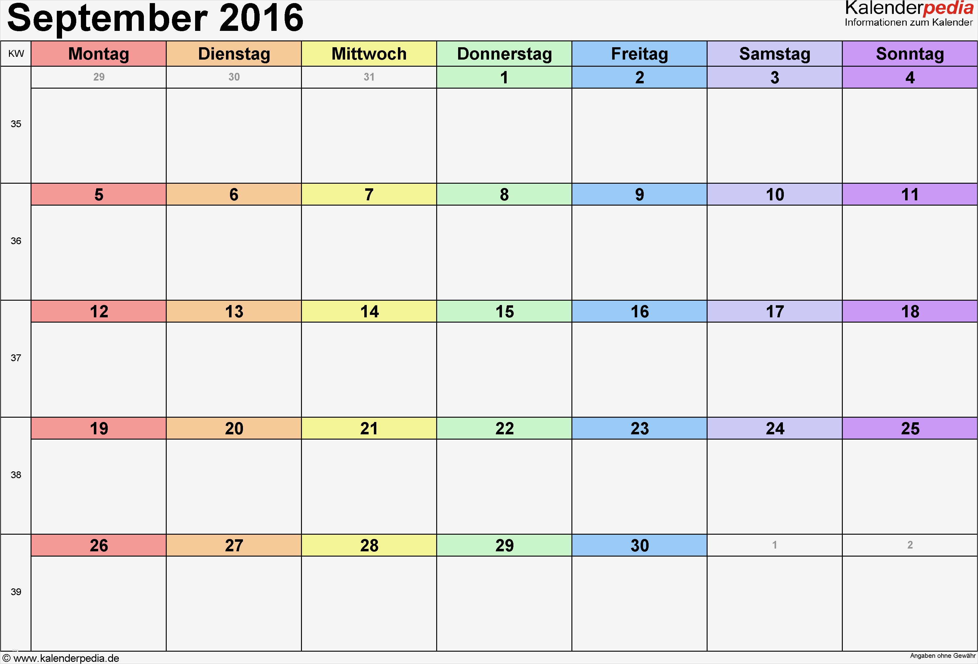 Monatskalender Word Vorlage Angenehm Kalender September 2016 Als Word Vorlagen