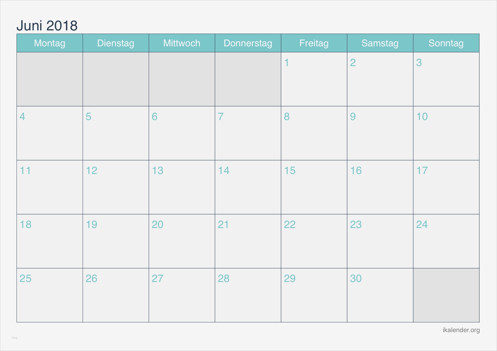 Monatskalender Word Vorlage Großartig Kalender Juni 2018 Zum Ausdrucken Ikalender