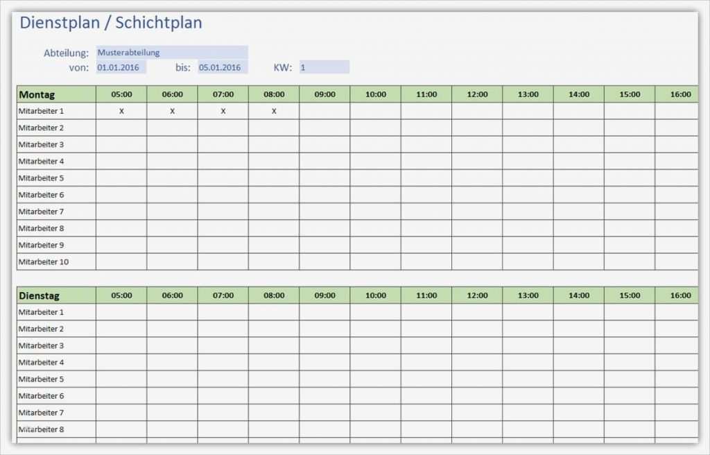 Monatsplan Excel Vorlage Erstaunlich Einfacher Dienstplan Schichtplan