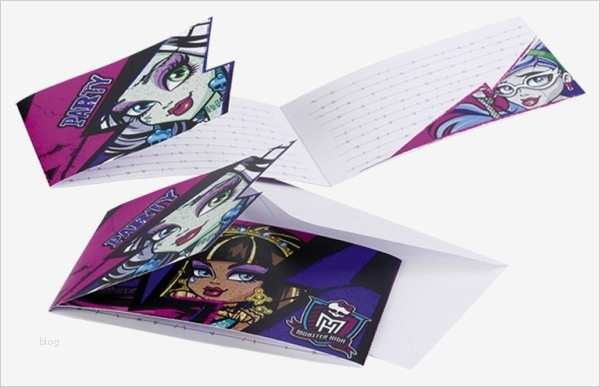 Monster High Einladungskarten Vorlagen Gut 6 Einladungskarten Monster High 2