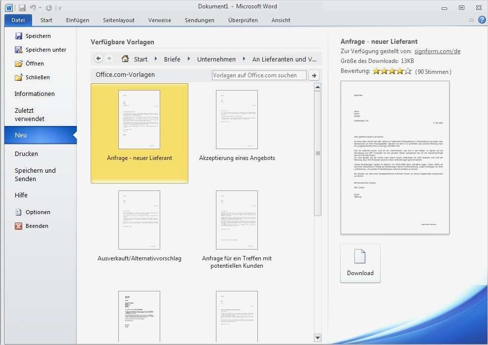 Ms Office Vorlagen Luxus Word 2010 Basis 4 2 3 Beispiel 95 Die Vorlagen Von Ms