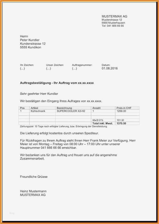Nachweis Praktikum Vorlage Erstaunlich 11 Auftragsbestätigung Muster