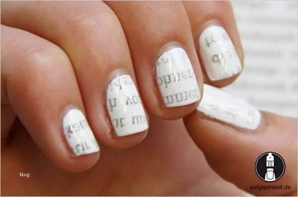 Nagellack Muster Vorlagen Fabelhaft Nageldesign Mit Zeitungspapier Aufgepinselt