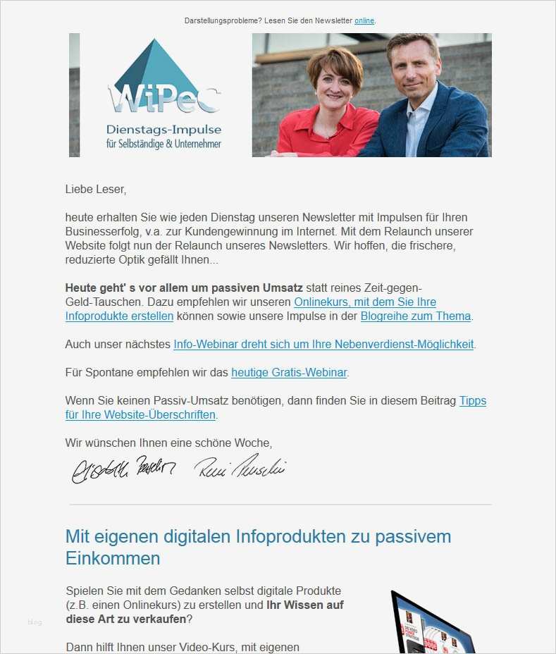 Newsletter Beispiele Vorlagen Einzigartig Optimal Den Eigenen Newsletter Aufbauen – Ein Beispiel