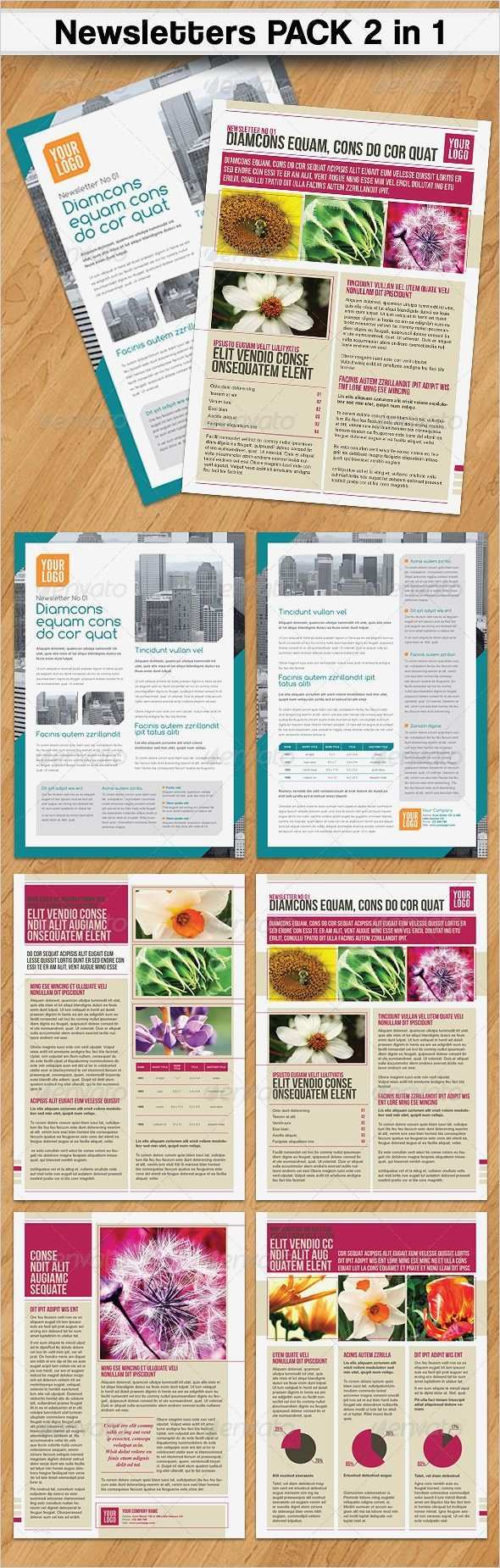 Newsletter Indesign Vorlage Erstaunlich Newsletters Pack 2 In 1 Pinterest