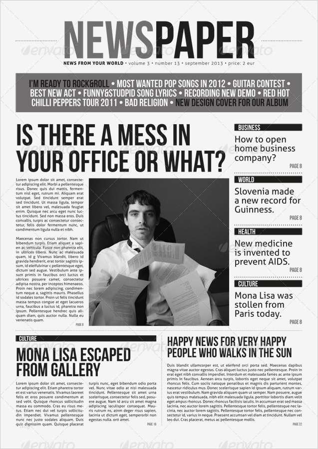 Newsletter Indesign Vorlage Luxus Indesign Modern Newspaper Magazine Template A3 by Zigazi83