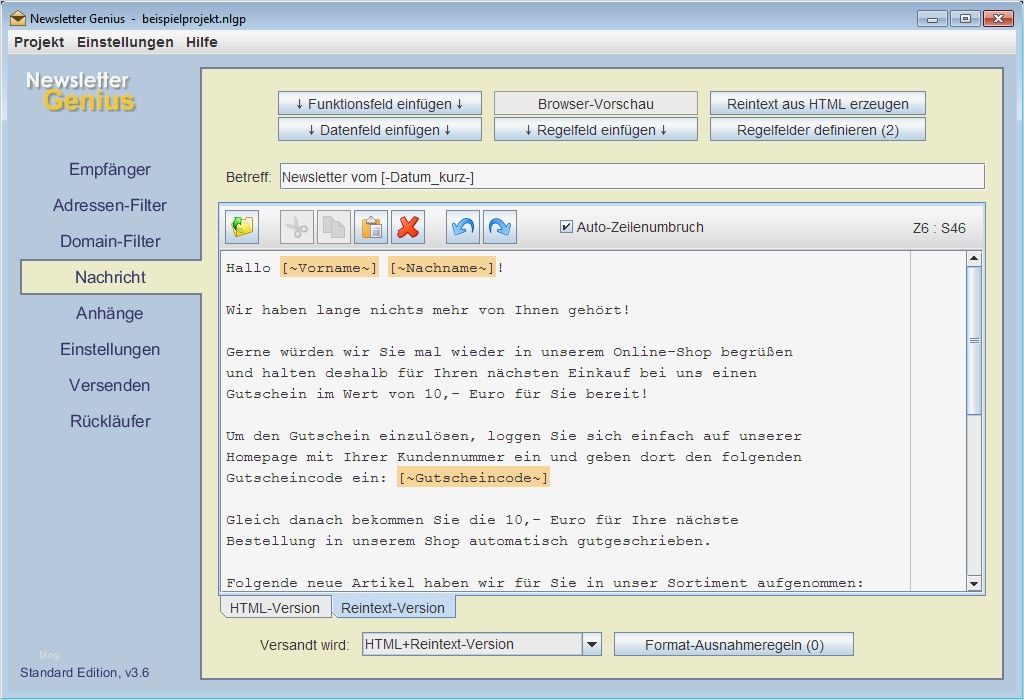 Newsletter Layout Vorlage Fabelhaft Newsletter software &quot;newsletter Genius&quot;