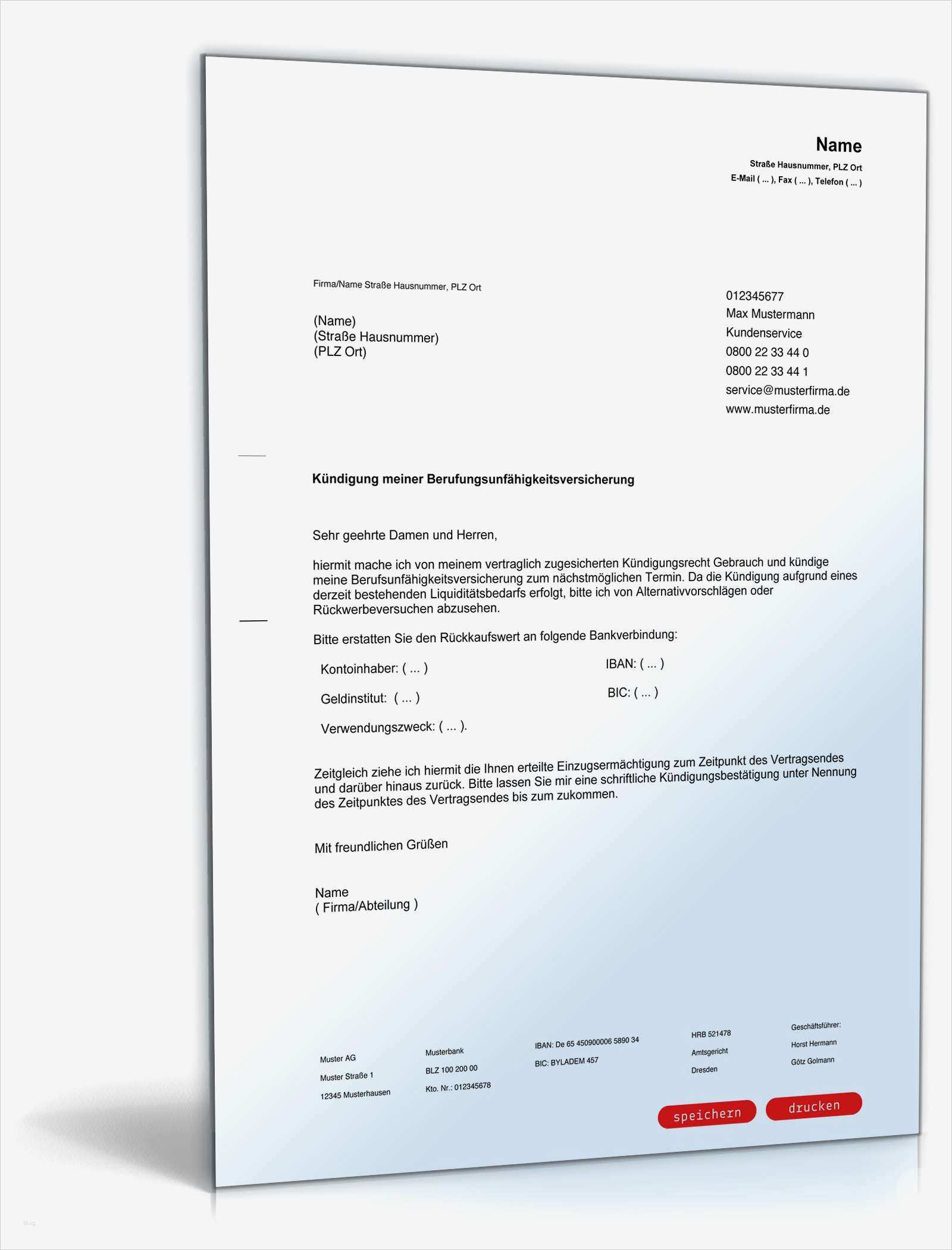 Nürnberger Berufsunfähigkeitsversicherung Kündigen Vorlage Inspiration Kündigung Berufsunfähigkeitsversicherung