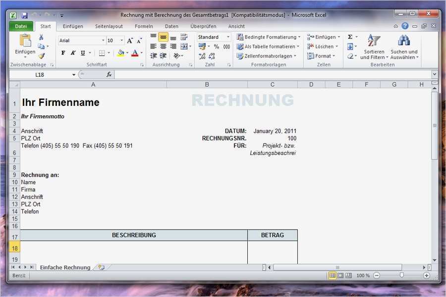 Office Word Vorlagen Neu Fice Vorlagen Rechnungen Und Spesenabrechnungen
