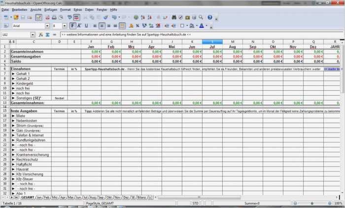 Openoffice Calc Vorlagen Kostenlos Großartig Spartipp Haushaltsbuch Download