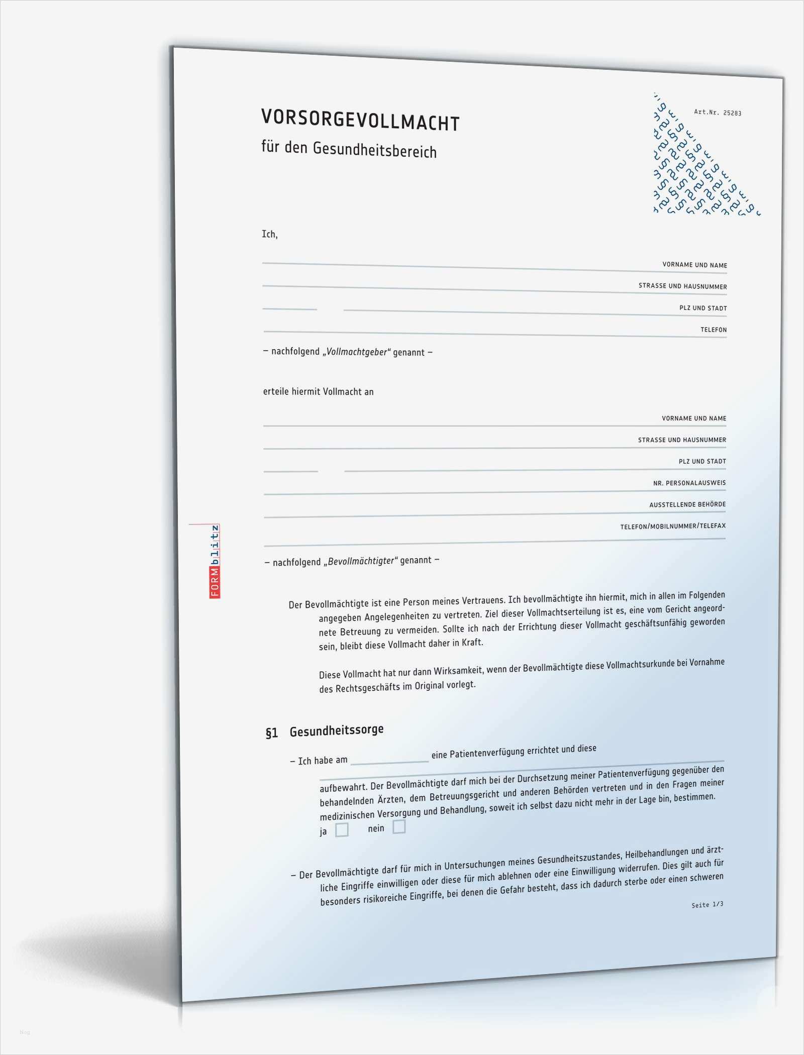 Patientenverfügung Pdf Vorlage Hübsch Vollmacht Paket