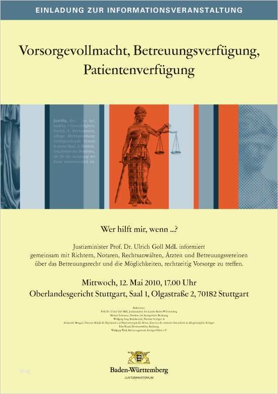 Patientenverfügung Vorlage Baden Württemberg Süß Justizministerium Bw Vorsorgevollmacht