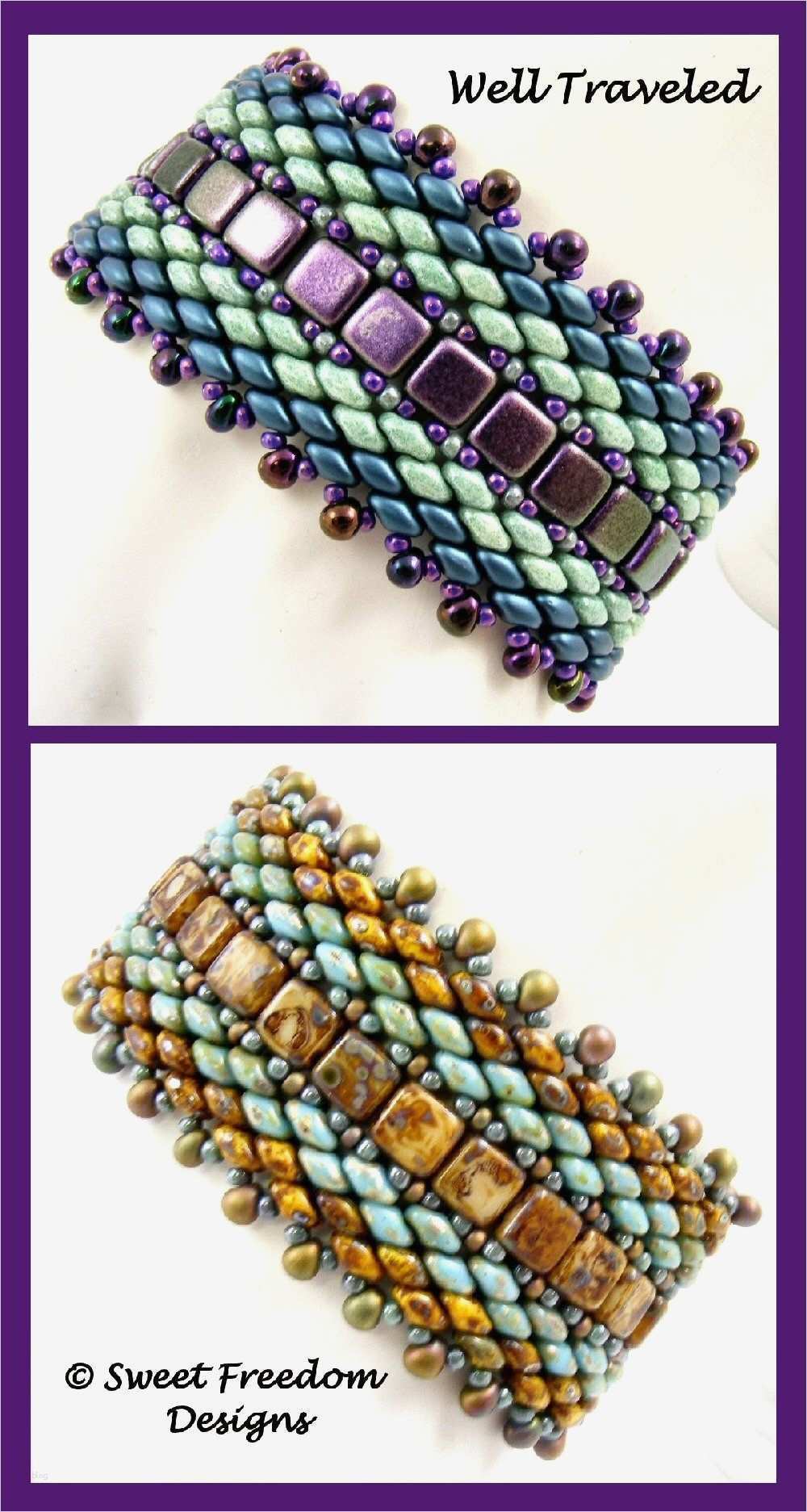 Perlenschmuck Selber Machen Vorlagen Erstaunlich Superduo Pattern for Beaded Bracelet Czech 2 Hole Tile