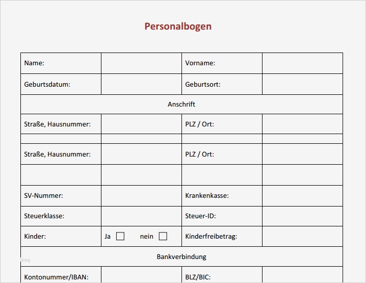 Personalfragebogen Vorlage Kostenlos Bewundernswert Personalfragebogen Vorlage Word – Nyata