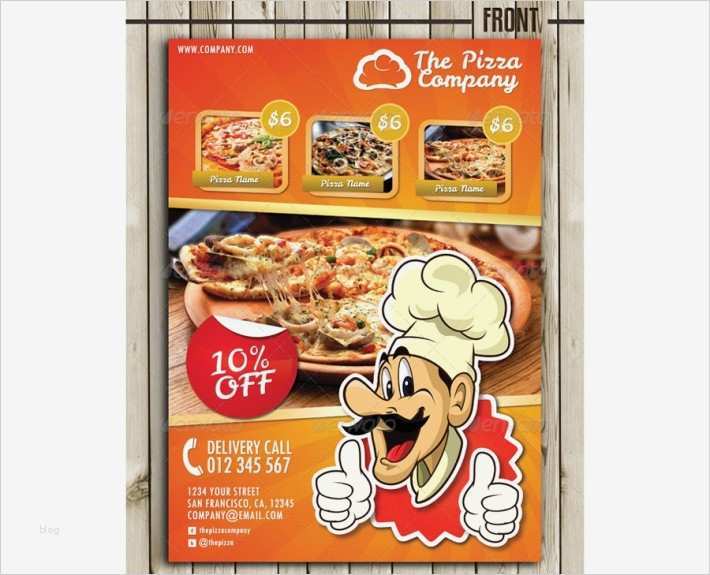 Pizza Flyer Vorlage Cool Pizzeria Flyer Menükarte Pizza Liefer Nst