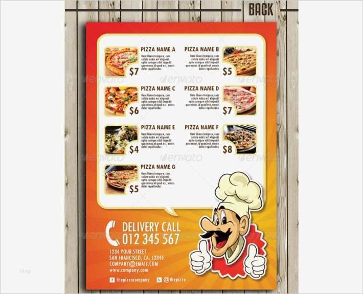 Pizza Flyer Vorlage Luxus Pizzeria Flyer Menükarte Pizza Liefer Nst