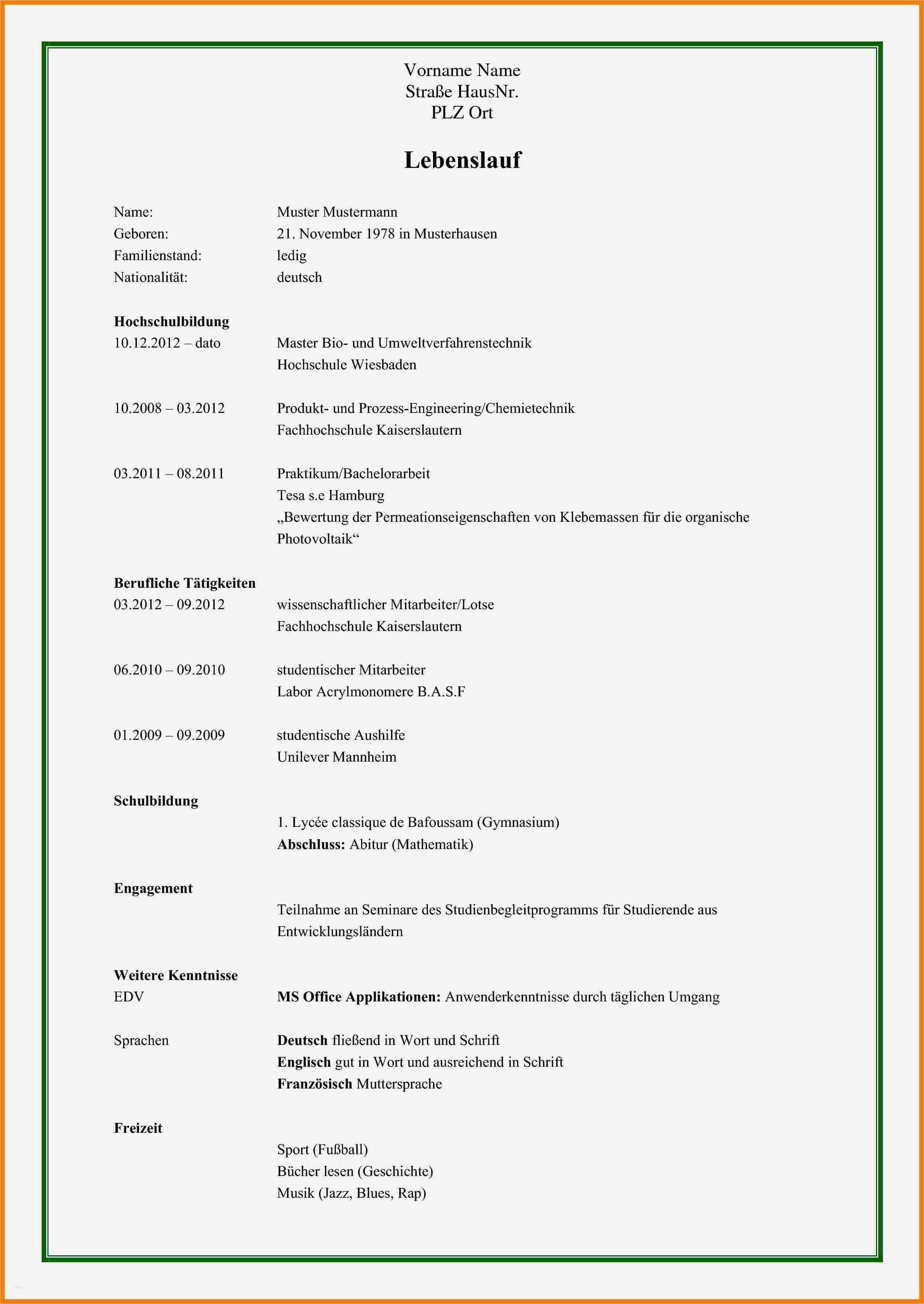 Planet Beruf Bewerbung Vorlage Fabelhaft 8 Muster Lebenslauf Pdf