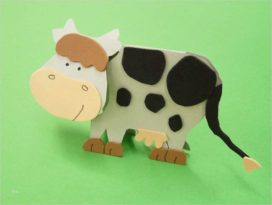 Pompon Tiere Basteln Vorlage Beste Mit Bastelpapier Eine Kuh Basteln