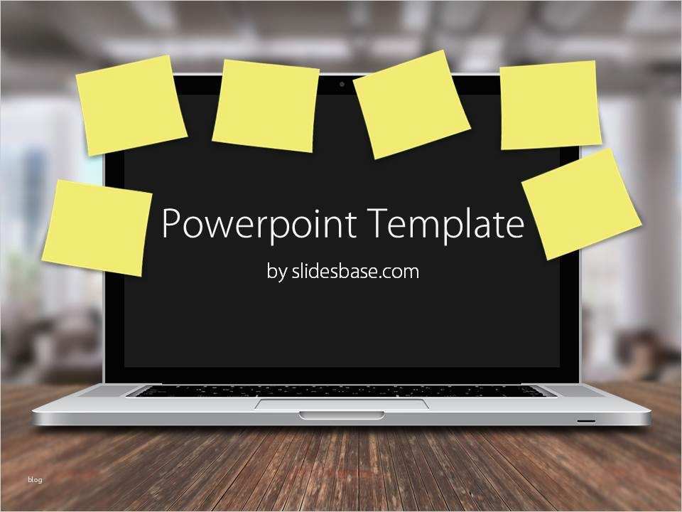 Powerpoint Vorlage Computer Inspiration Laptop & Post It Notes Powerpoint Template