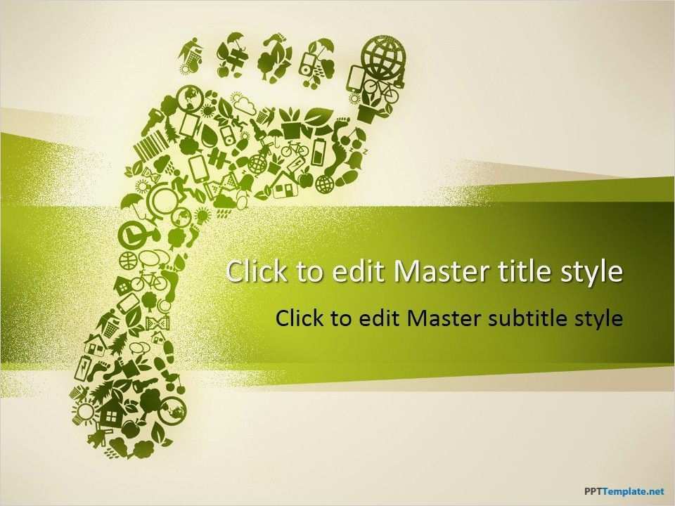 Powerpoint Vorlagen Biologie Bewundernswert Best Green Powerpoint Template with Footprint Illustration