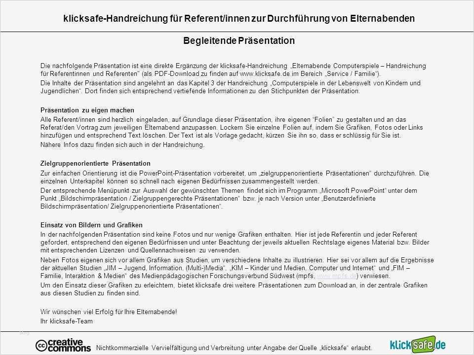 Pr Text Vorlage Großartig Klicksafe Handreichung Für Referent Innen Zur Durchführung