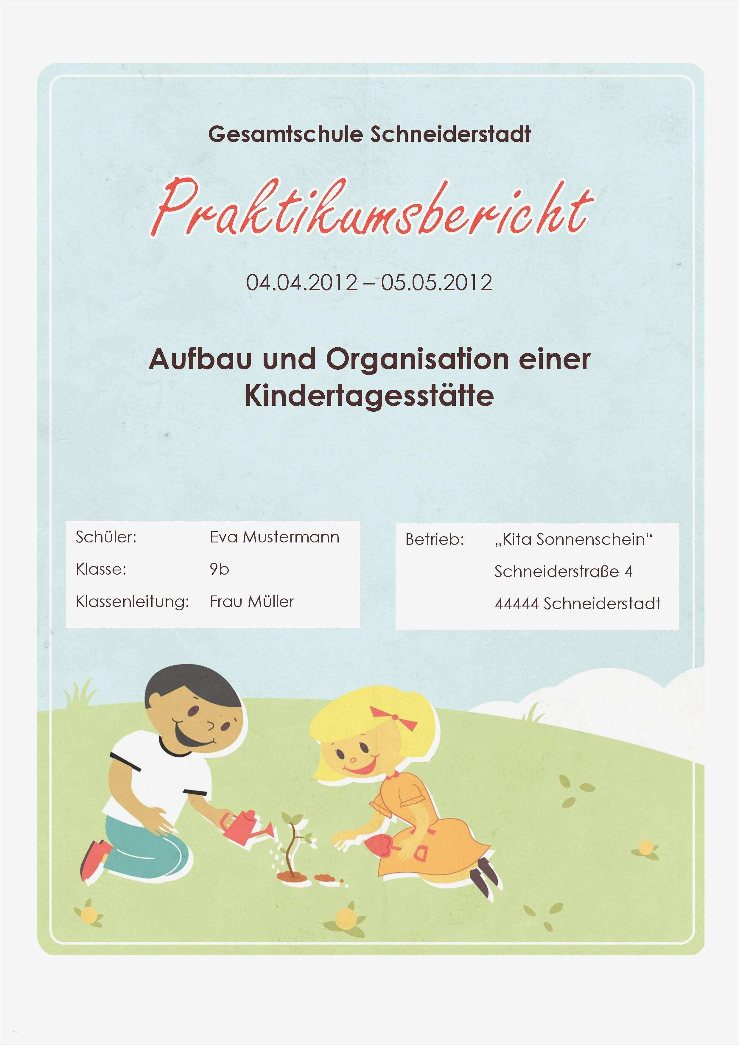 Praktikumsbericht Vorlage Schule 9 Klasse Hauptschule Hübsch Praktikumsbericht Deckblatt Praktikumsberichte
