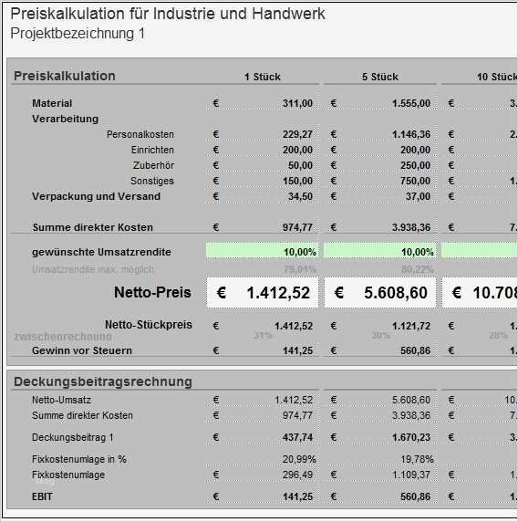 Preiskalkulation Excel Vorlage Gut Excel Vorlage Preiskalkulation Für Industrie Und Handwerk