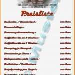 Preisliste Erstellen Vorlage Süß 7 Preisliste Muster