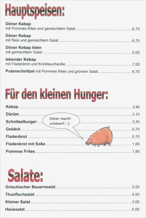 Preisliste Gastronomie Vorlage Wunderbar Speisekarte Schabanack Pizza Kebap
