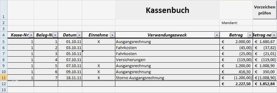 Private Buchhaltung Excel Vorlage Best Of Excel tool Kassenbuch