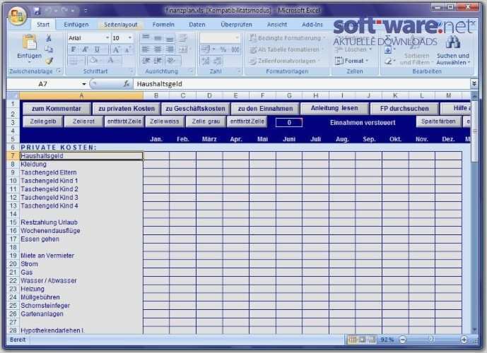 Private Finanzplanung Excel Vorlage Erstaunlich Finanzplan In Excel Download Windows Deutsch Bei