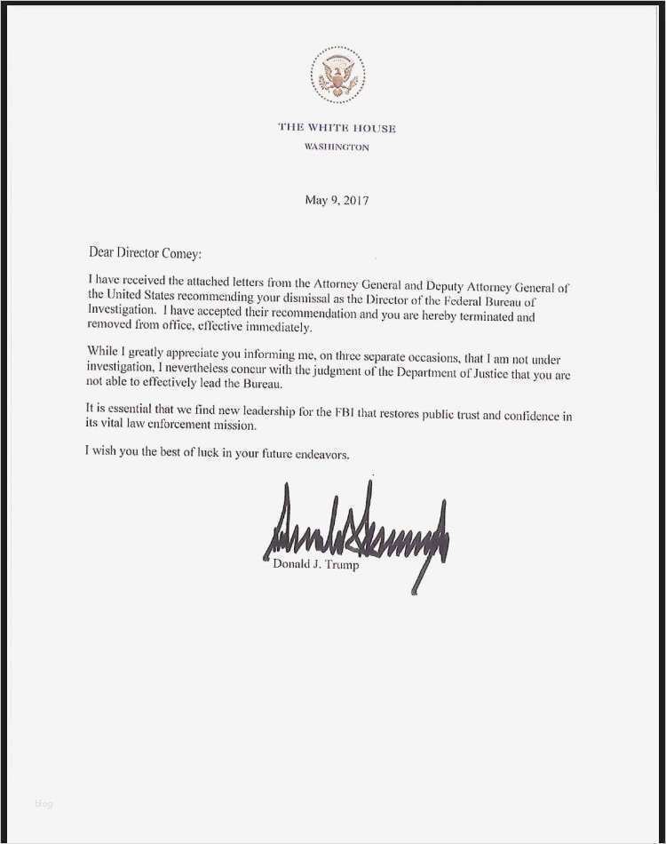 Private Signatur Vorlage Neu President Trump Fires Fbi Director James Ey