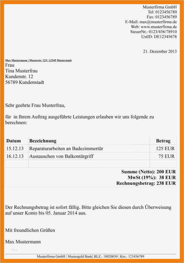 Projektabrechnung Vorlage Excel Inspiration 7 Vorlage Rechnung Englisch