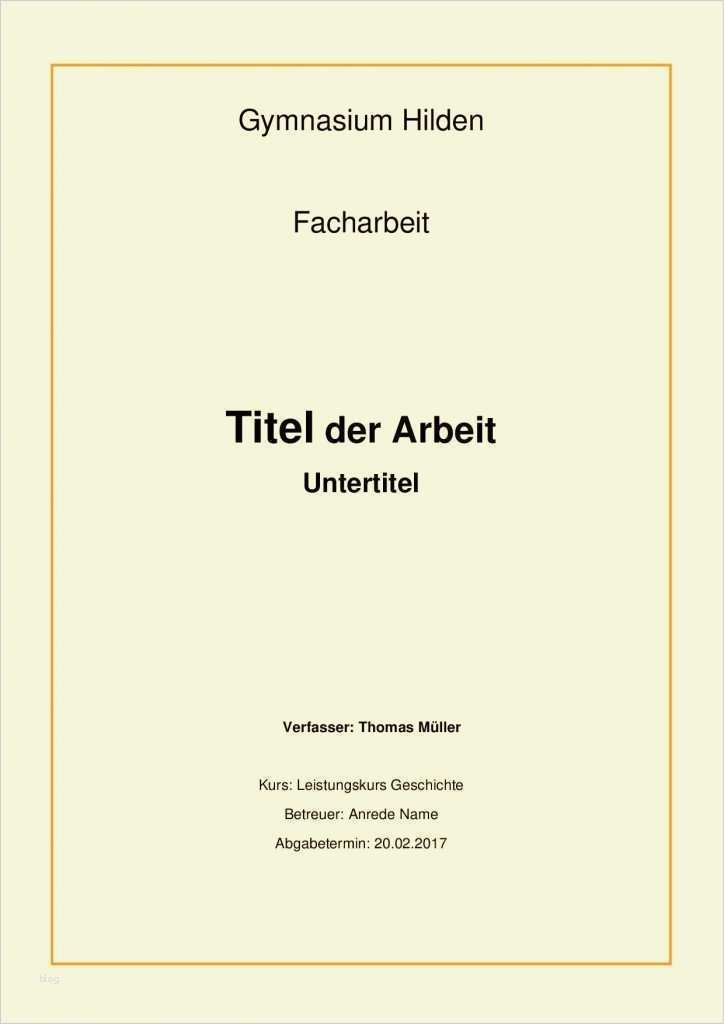 Projektarbeit Schule Vorlage Erstaunlich Facharbeit Deckblatt Mustervorlagen Zum Herunterladen