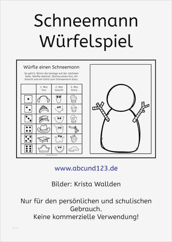 Puzzle Vorlage Zum Ausschneiden Wunderbar Schneemann Würfelspiel