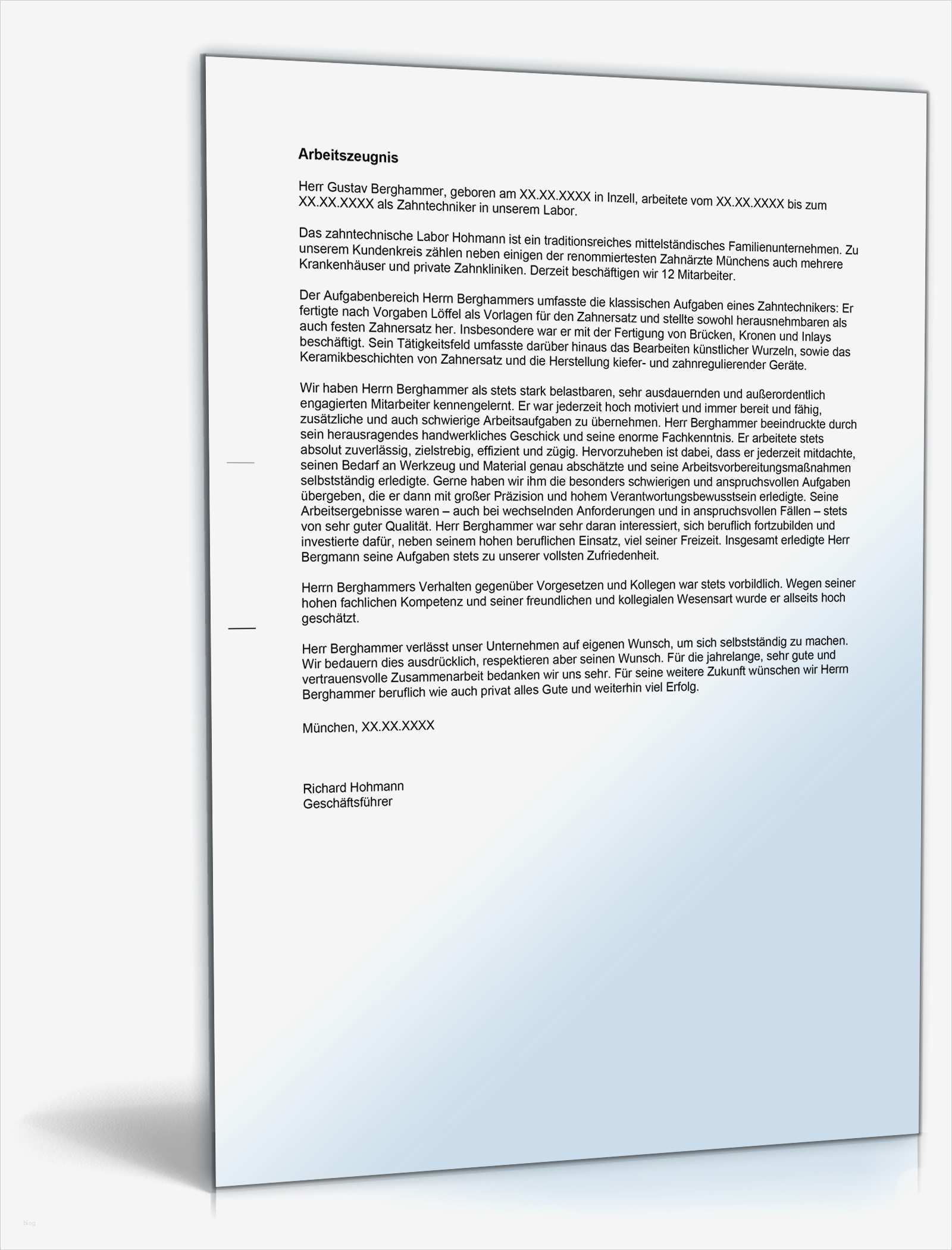 40 Angenehm Qualifiziertes Arbeitszeugnis Vorlage Word Galerie 2 Arbeitszeugnis "sehr gut" Zahntechniker in