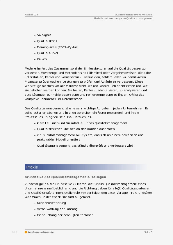 Qualitätsmanagement Excel Vorlagen Einzigartig Qualitätsmanagement Mit Excel – Management Handbuch
