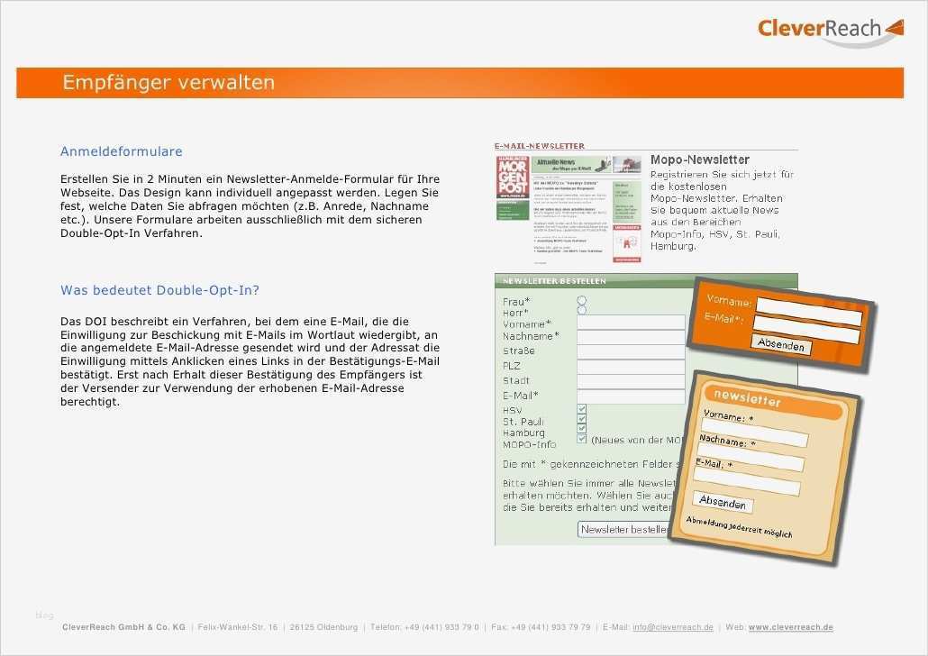 CleverReach Produktbroschüre