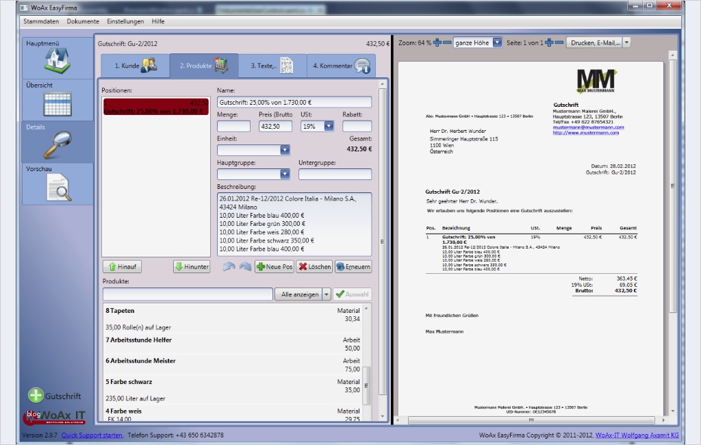 Rechnung Ausstellen Vorlage Beste Gutschriften Und Provisionen Erstellen