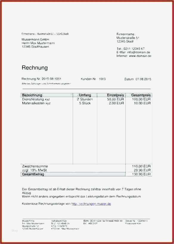 Rechnung Ausstellen Vorlage Einzigartig 9 Privatperson Rechnung Ausstellen Muster
