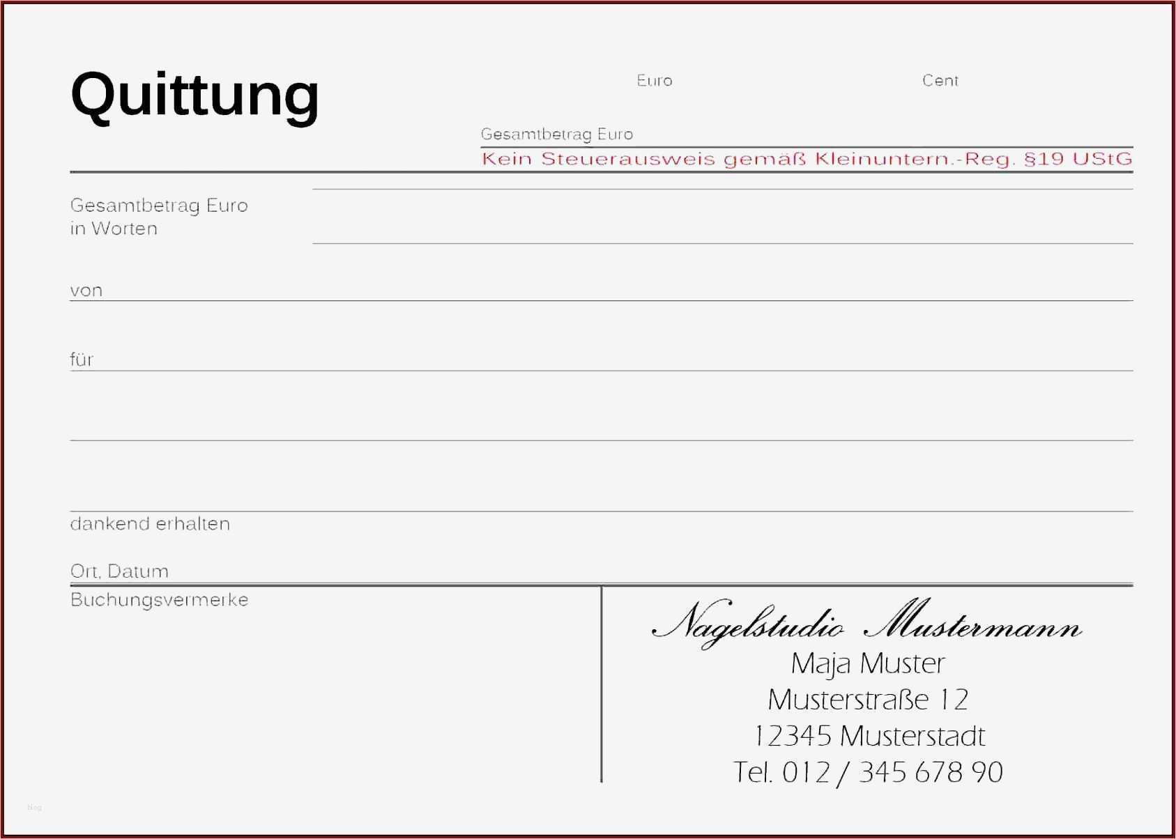 Rechnung Ausstellen Vorlage Schönste Muster Kleinunternehmer Rechnung Goeqss 6 Vorlage Quittung