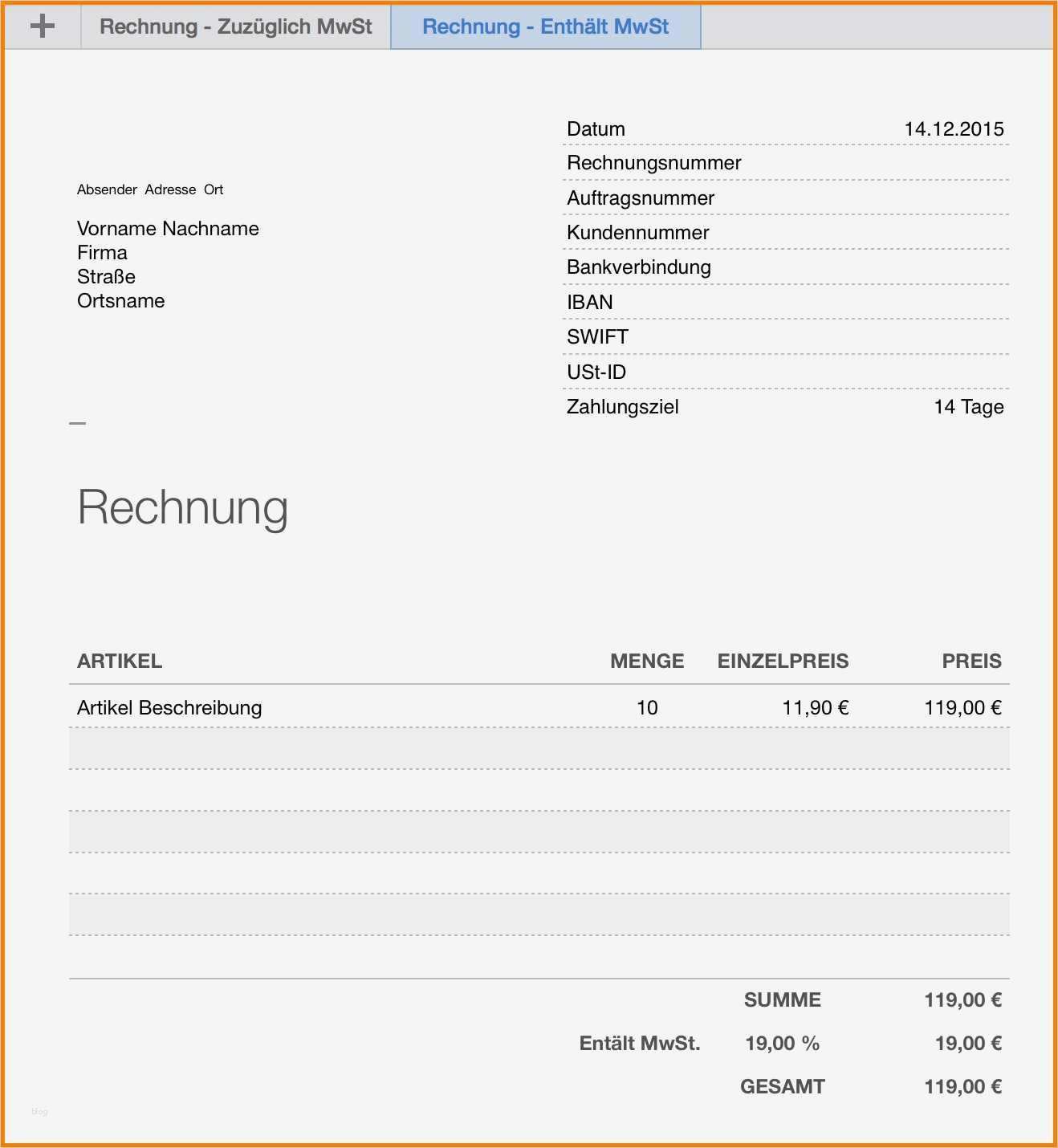 Rechnung Autoverkauf Vorlage Wunderbar 5 Vorlagen Rechnung