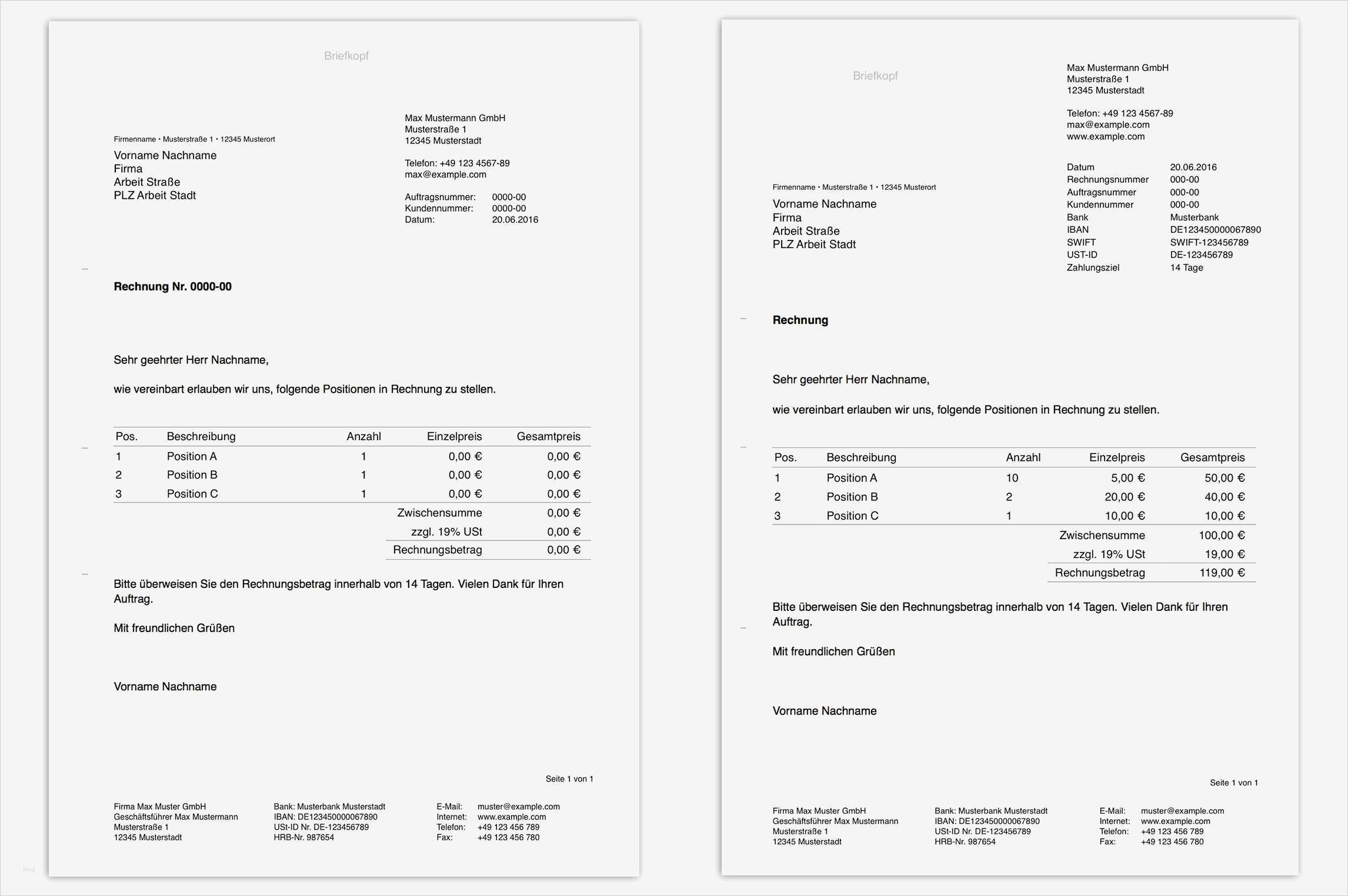 Rechnung Design Vorlagen Genial Pages Vorlage Rechnung