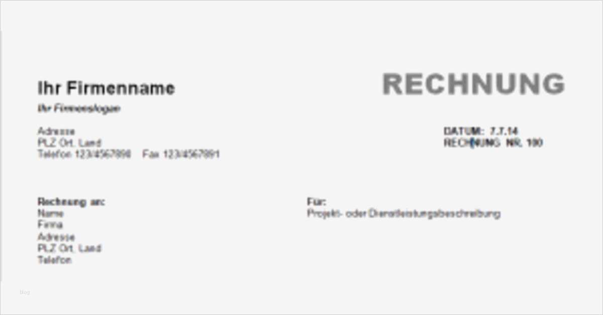 Rechnung Dienstleistung Vorlage Hübsch Rechnungsvorlage Word Download – Giga