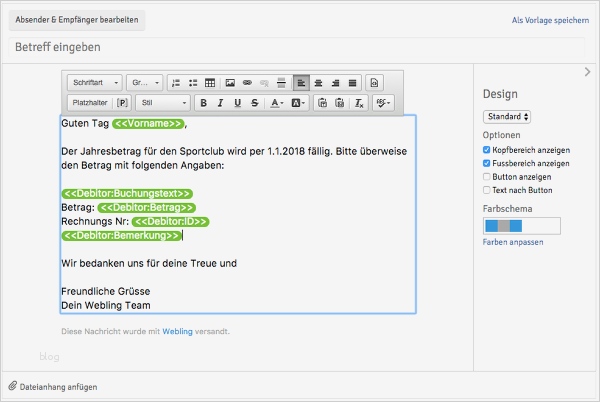 Rechnung E Mail Vorlage Neu Rechnung Per E Mail Versenden – Webling Support