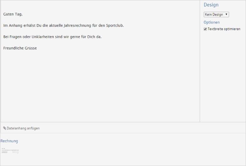 Rechnung E Mail Vorlage Schön Rechnung Per E Mail Versenden – Webling Support