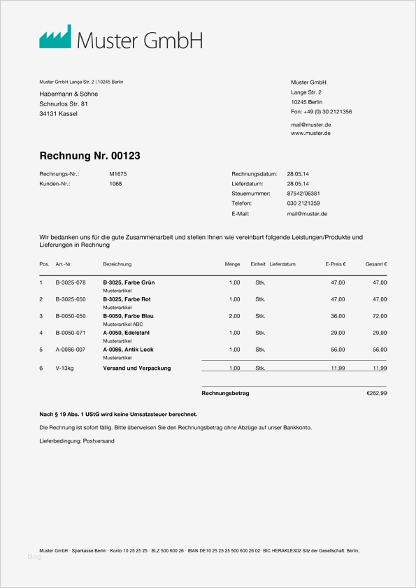Rechnung Kleingewerbe Ohne Umsatzsteuer Vorlage Hübsch Rechnungsvorlage Word Rechnungsmuster I Weclapp