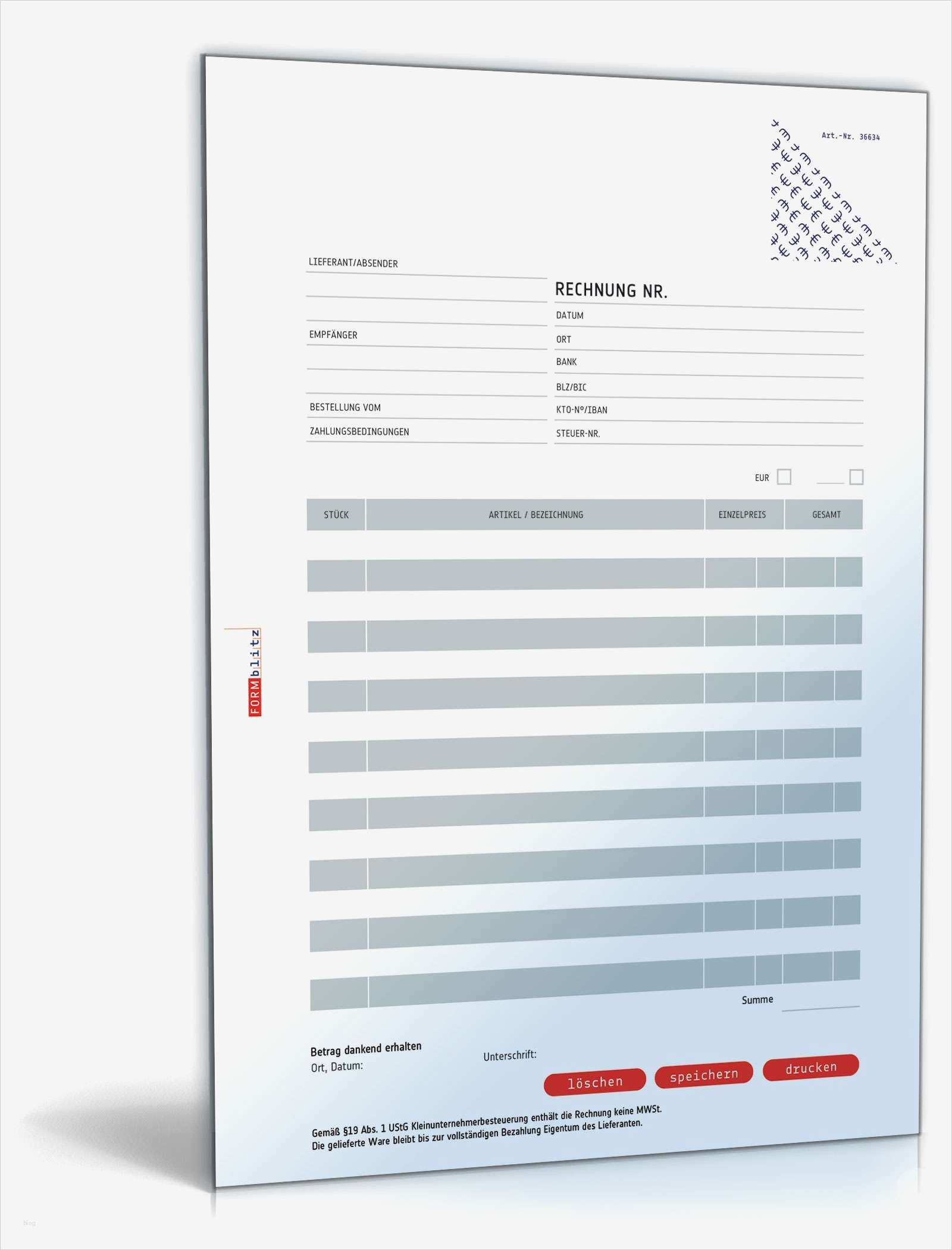 Rechnung Mit Mehrwertsteuer Vorlage Fabelhaft Rechnung Kleinunternehmer Ohne Mehrwertsteuer