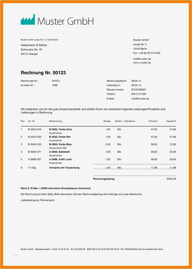 Rechnung Schreiben Ohne Gewerbe Vorlage Angenehm 6 Rechnung Ohne Mwst Vorlage